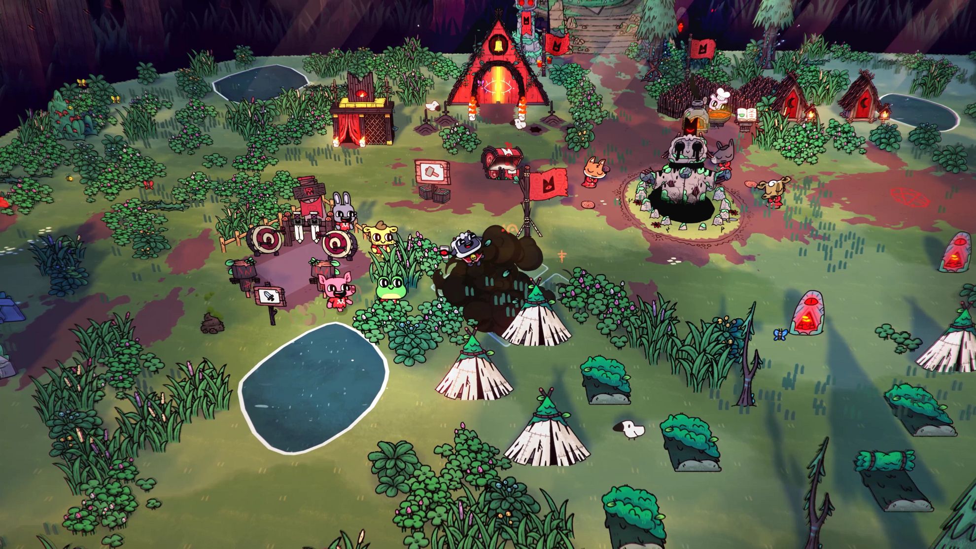 Cult of the Lamb is a game where you run a cult with woodland creatures